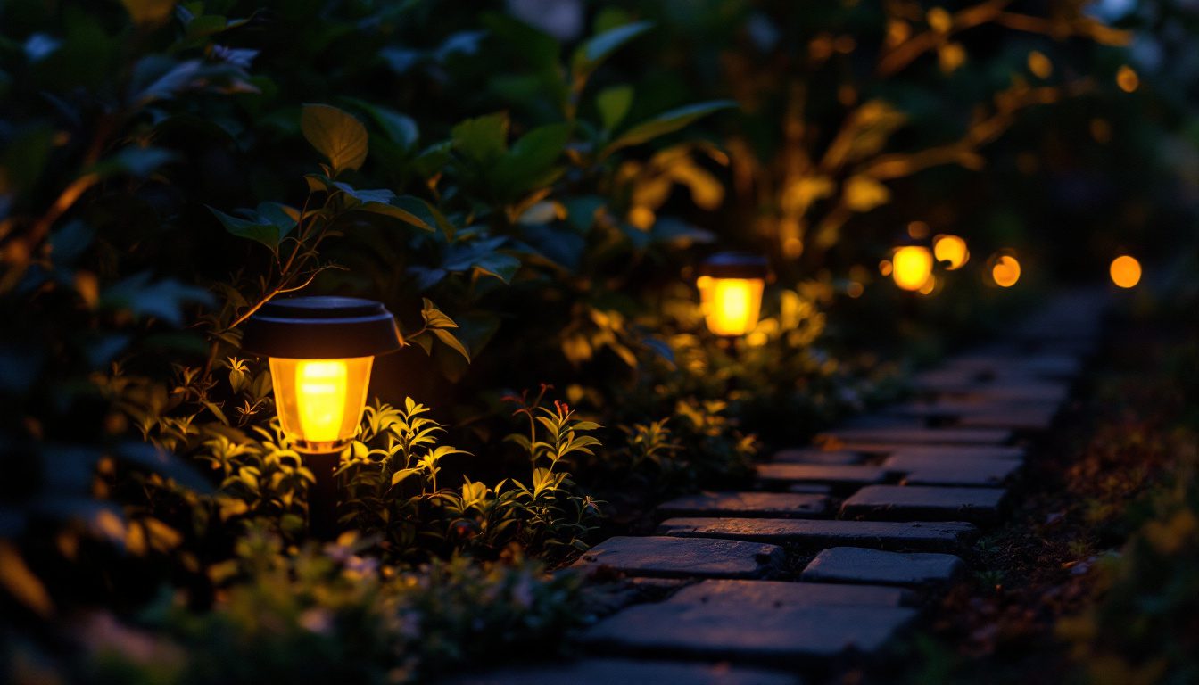porch lights and plants