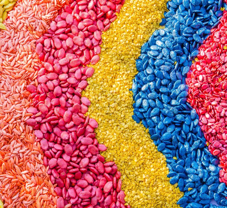 Coloured Coating on Seeds