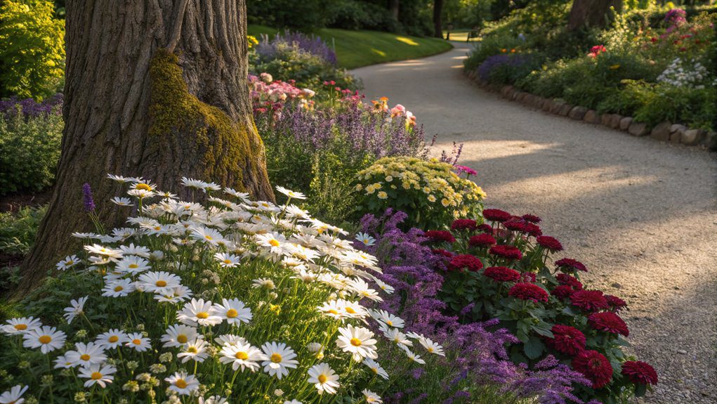 floral arrangements near trees