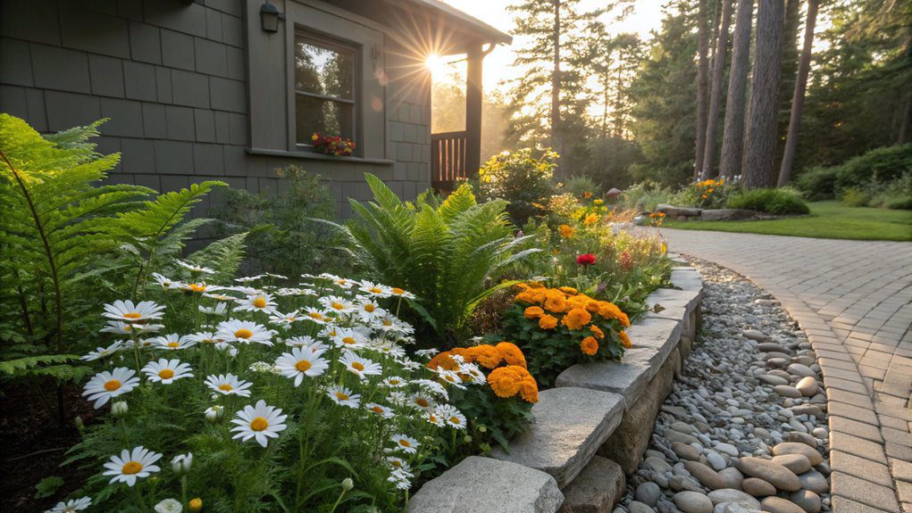 flower beds in side yards