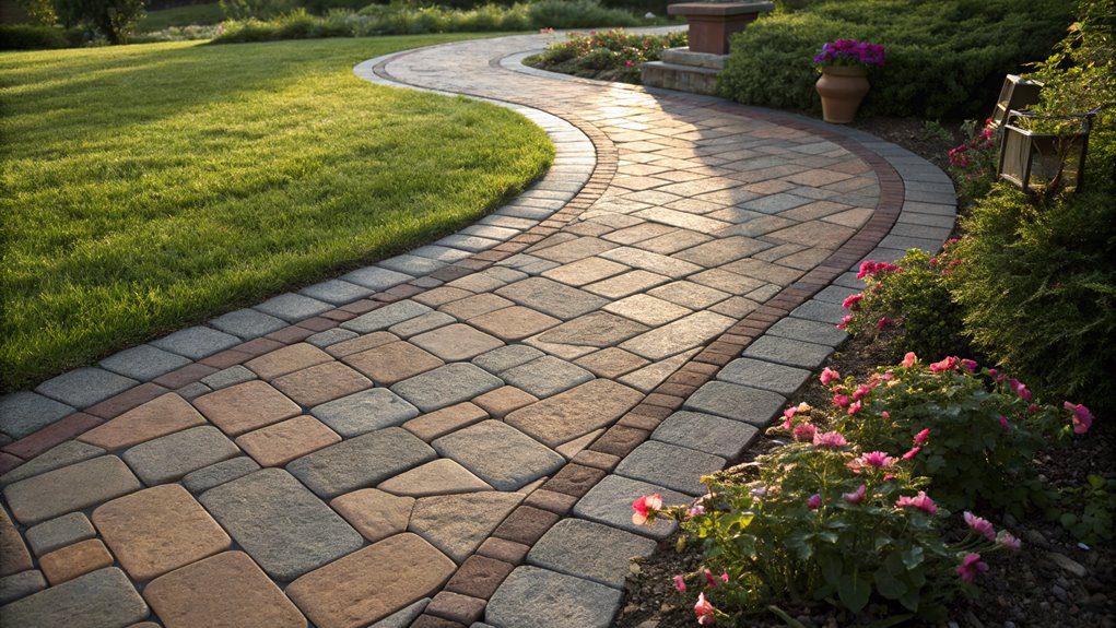 garden border stone installation