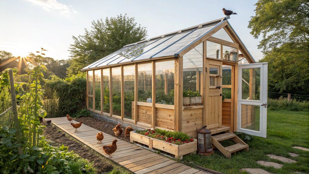 greenhouse chicken coop design