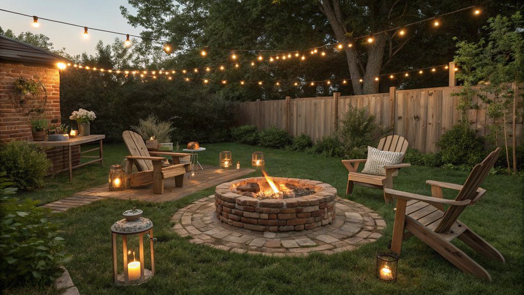 recycled brick outdoor firepit