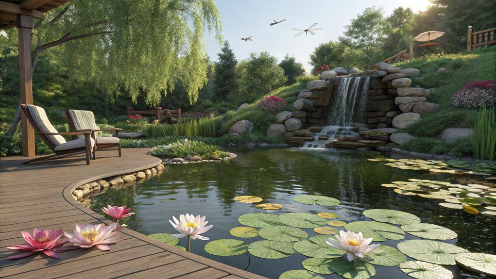 serene water garden oasis