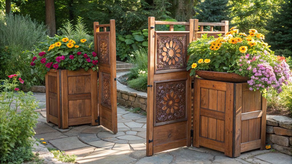 wooden bi fold door planters