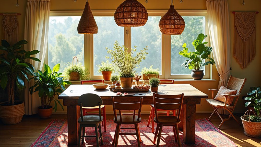 bohemian inspired dining room styles