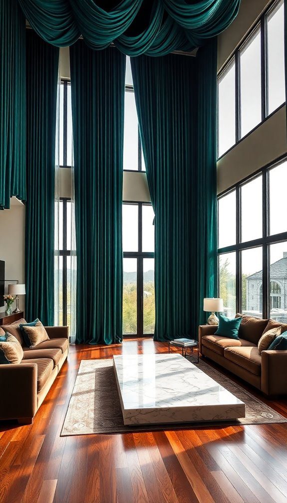 drapes enhancing vertical space