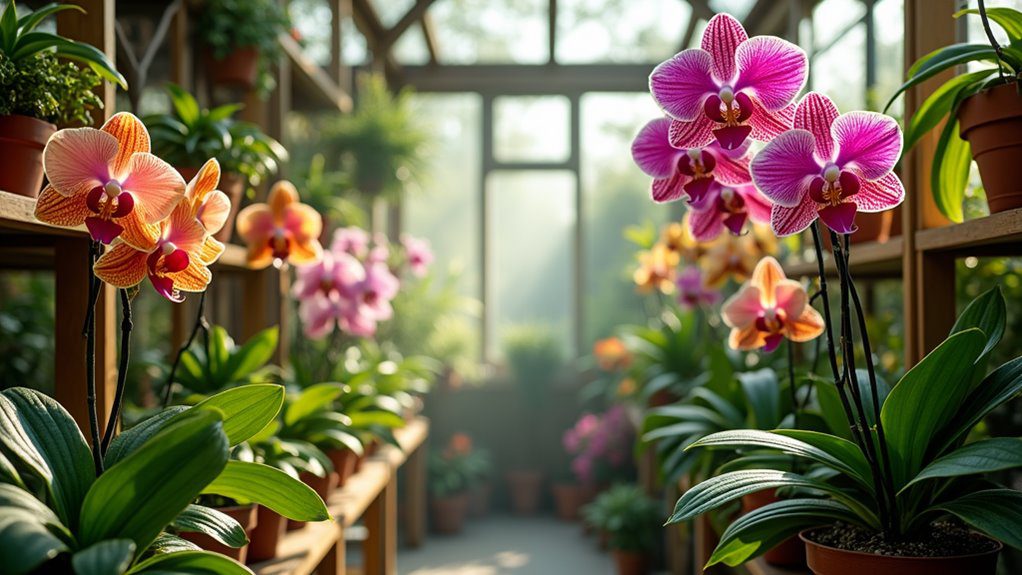 indoor orchid greenhouse setup