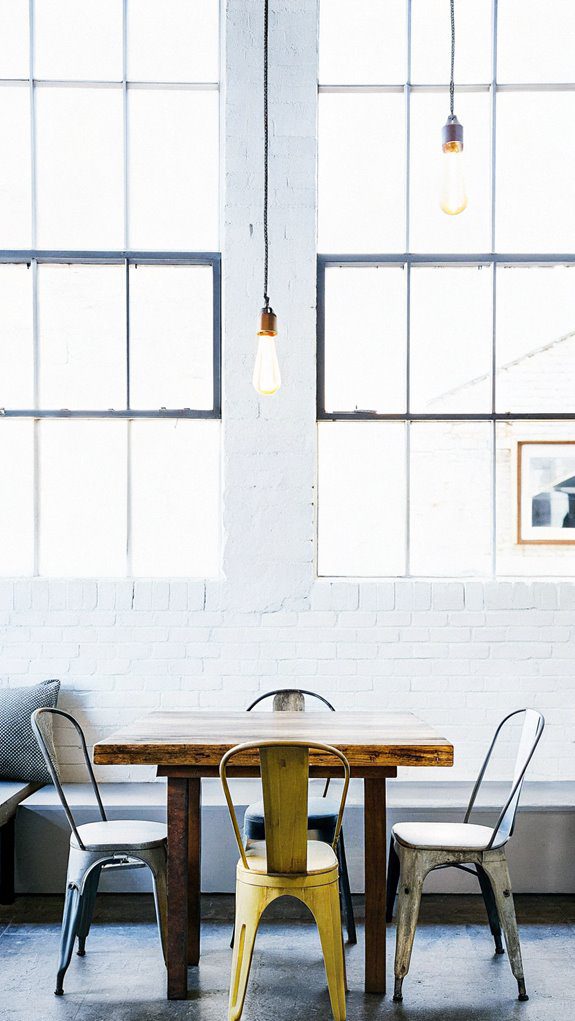 rustic urban dining area