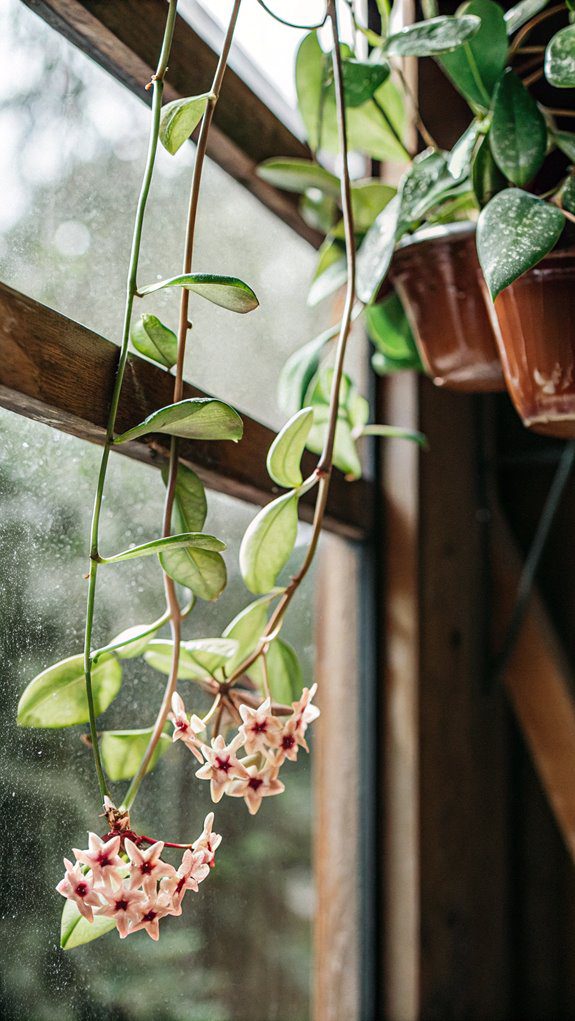 wax plant with flowers