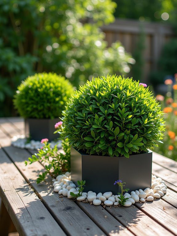 boxwoods in container gardens