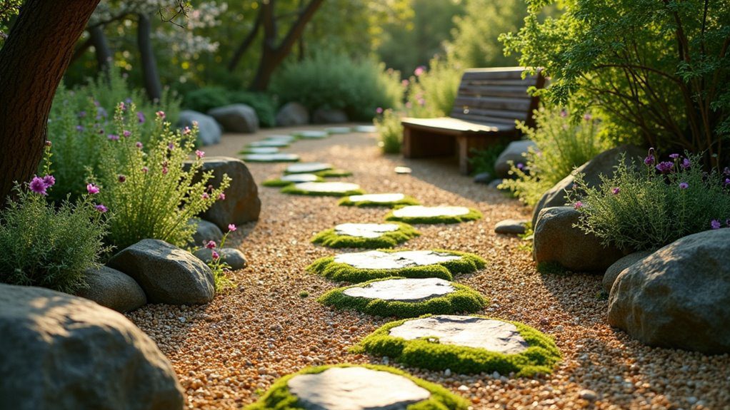 charming pea gravel pathways