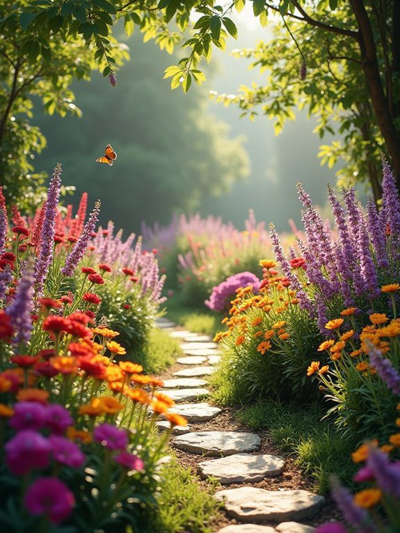 colorful blooming floral displays