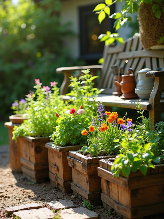 crafting wooden flower pots