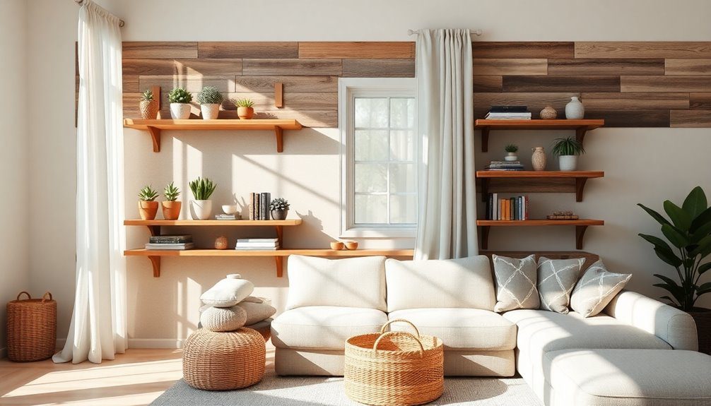 display with open shelving
