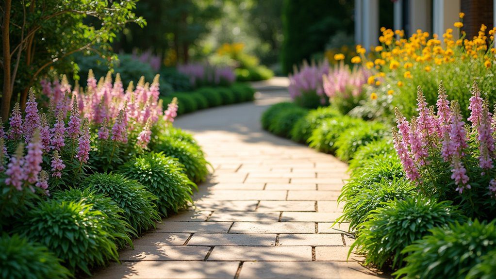 floral garden walkway design