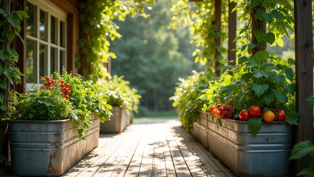 galvanized troughs rustic decor