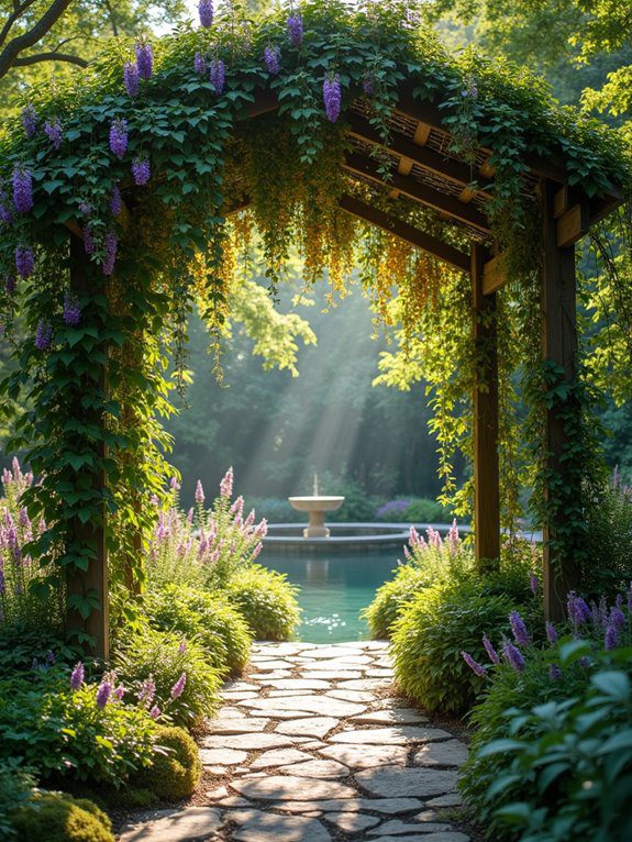 garden with enclosed structure