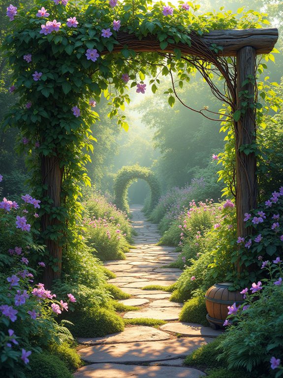hidden floral walkway awaits
