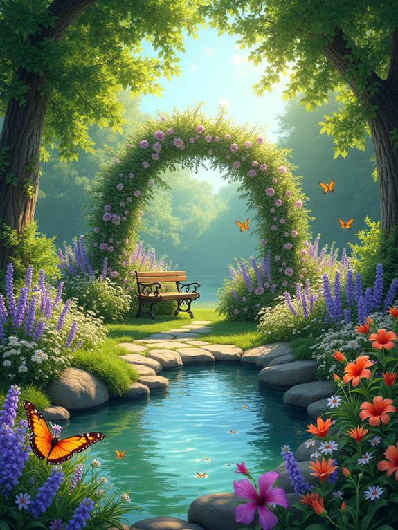 peaceful butterfly habitat sanctuary