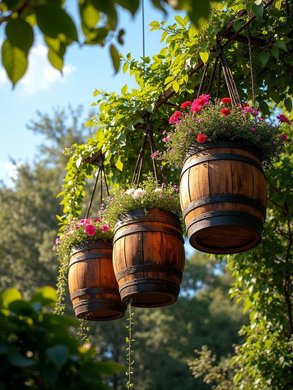 sustainable wine barrel planters