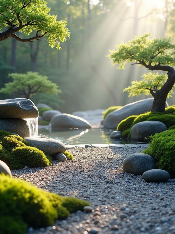tranquil stones and sand