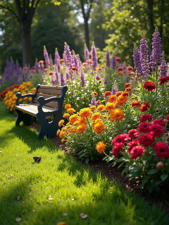 vibrant blooming floral displays