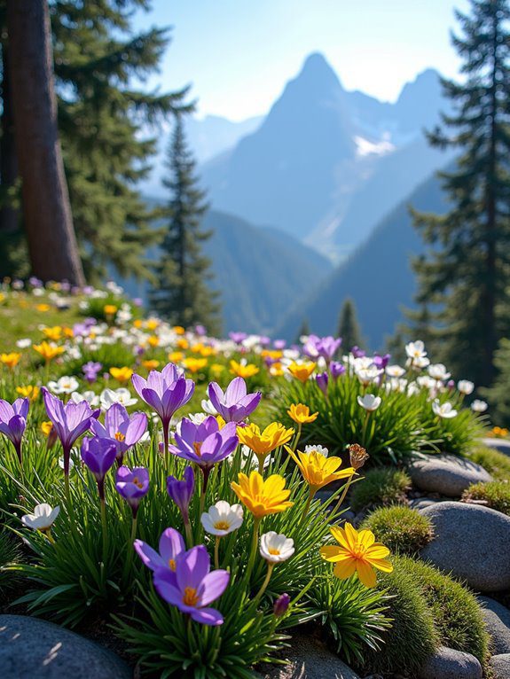 vibrant mountain flower garden