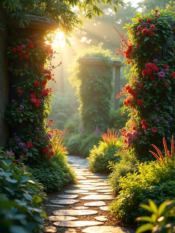 vibrant vertical plant display
