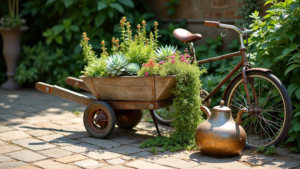 vintage items as planters