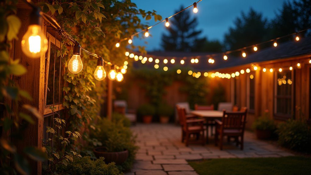 warm vintage string lights