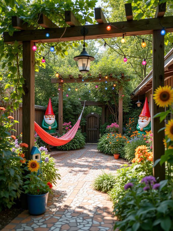 whimsical outdoor garden accents