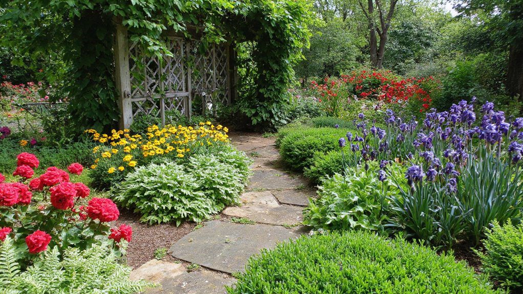 colorful textured garden design