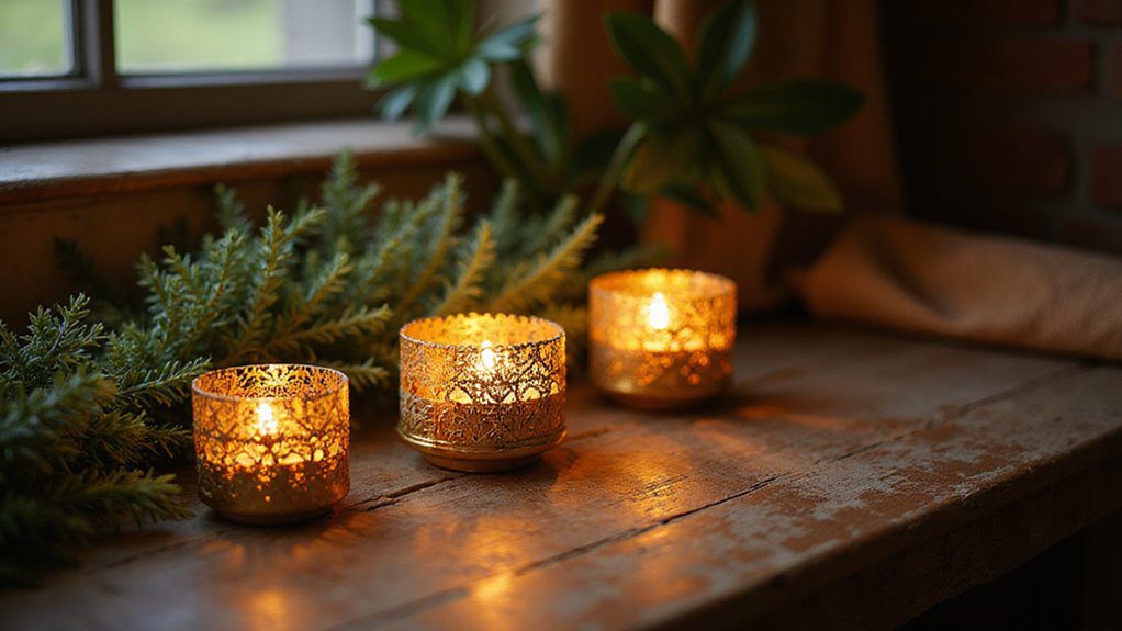elegant golden candle holders