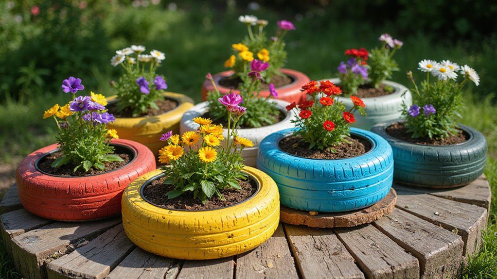 garden made from tires