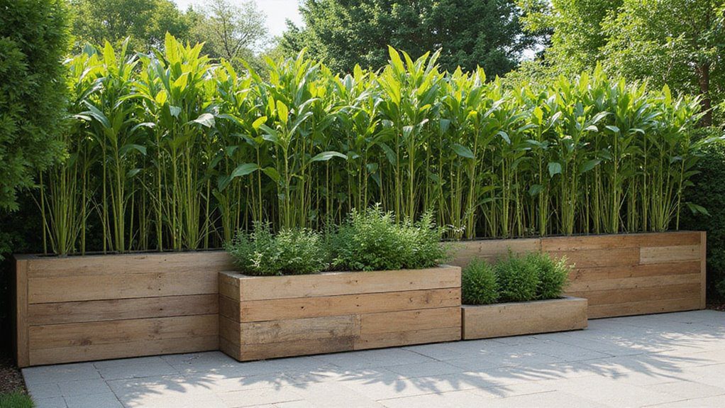 garden privacy with planters