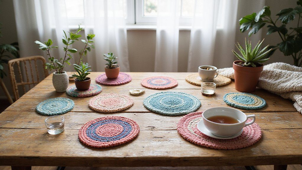 handmade punch needle coasters