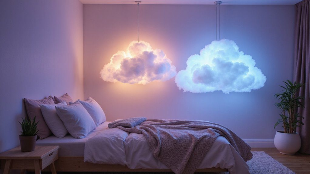 illuminated suspended cloud decor