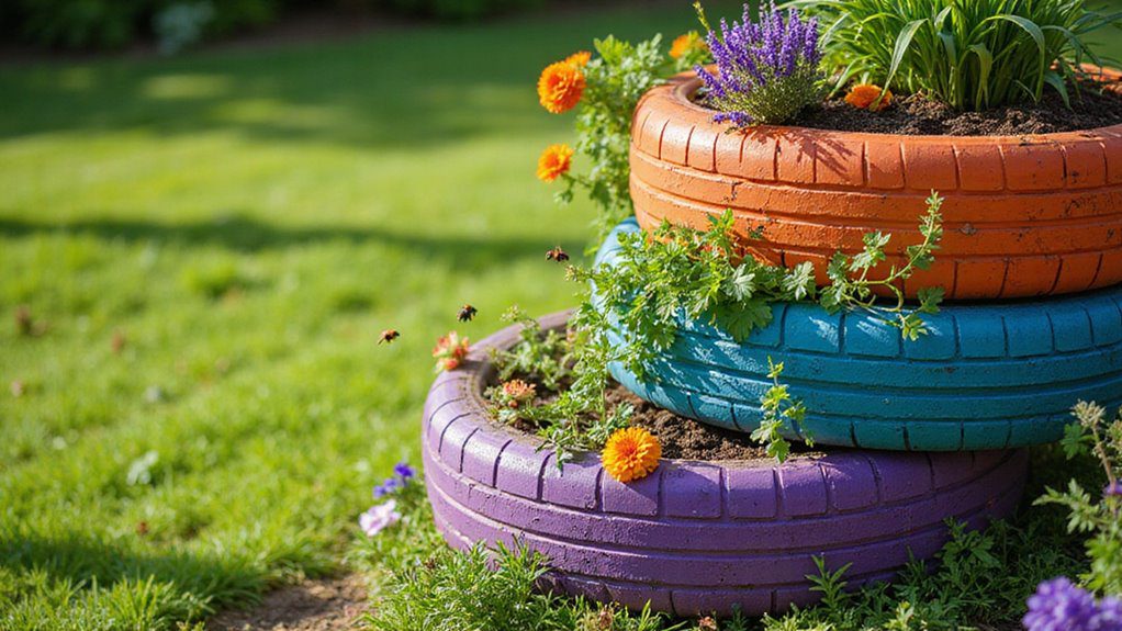 multi level tire planter