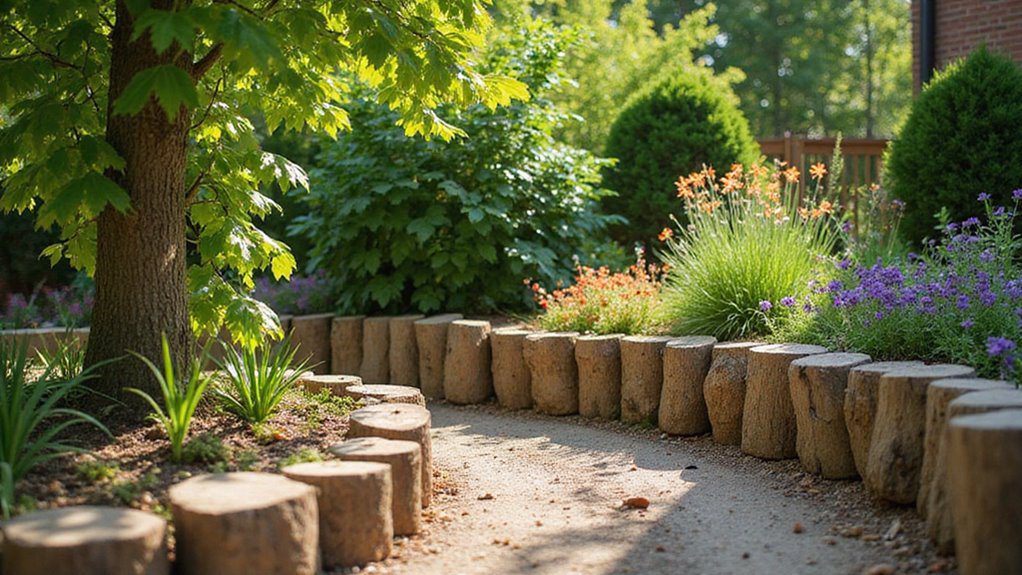 natural wood landscape border