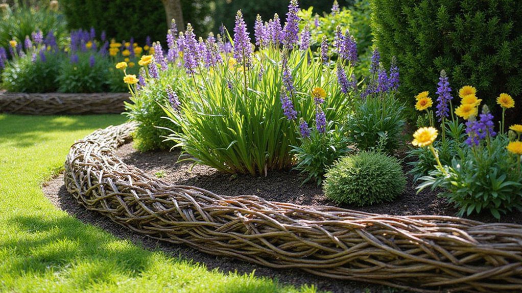 natural woven garden border