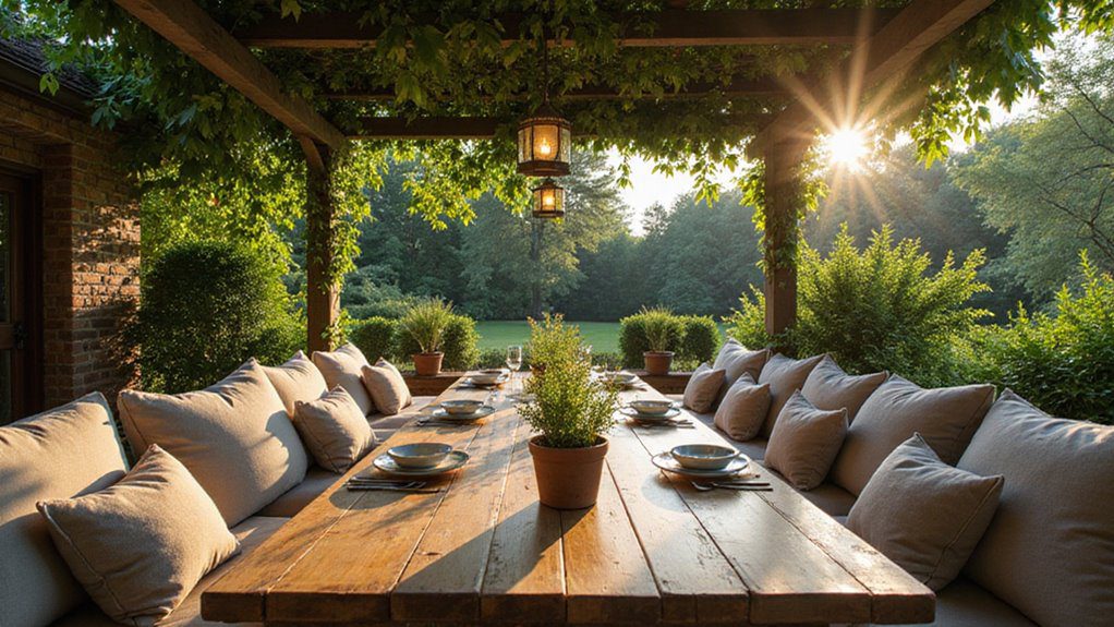 outdoor eating spaces available
