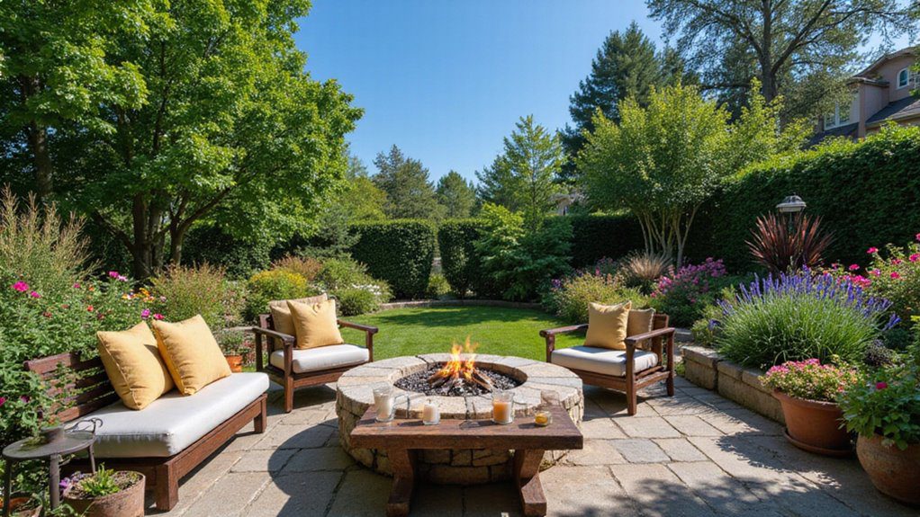 outdoor fire pit relaxation