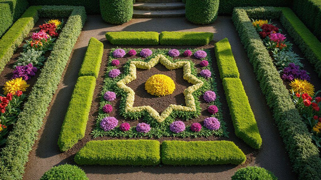 stylish geometric garden design