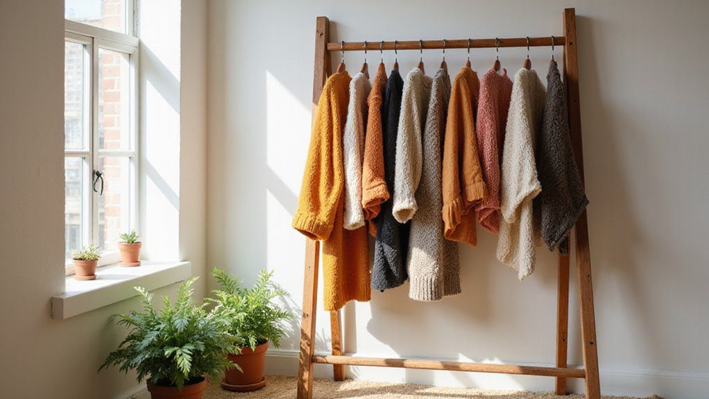 stylish ladder clothing display