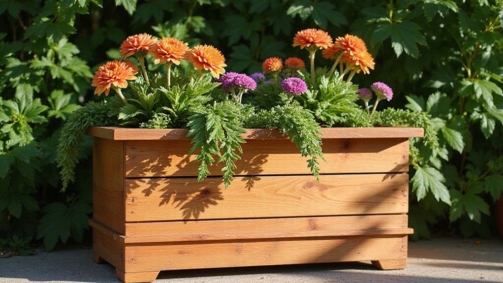 stylish wooden plant container