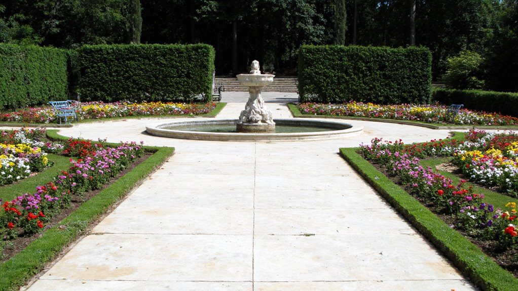 symmetrical formal garden design