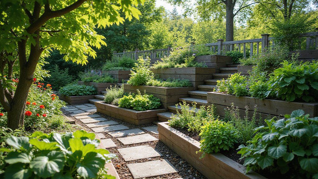 tiered garden bed layouts
