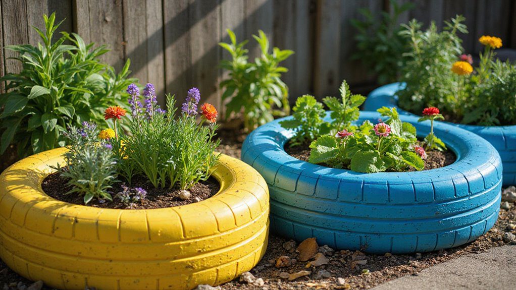 tires arranged in rows