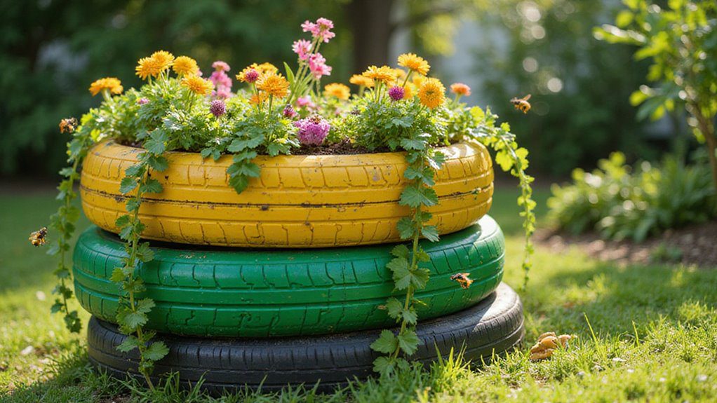 tires arranged in stack